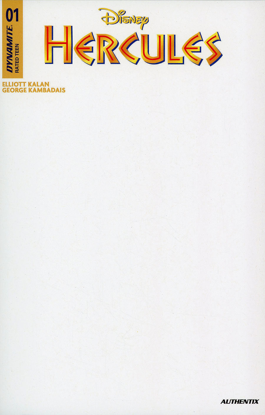 Hercules #1 Cover G Blank Authentix