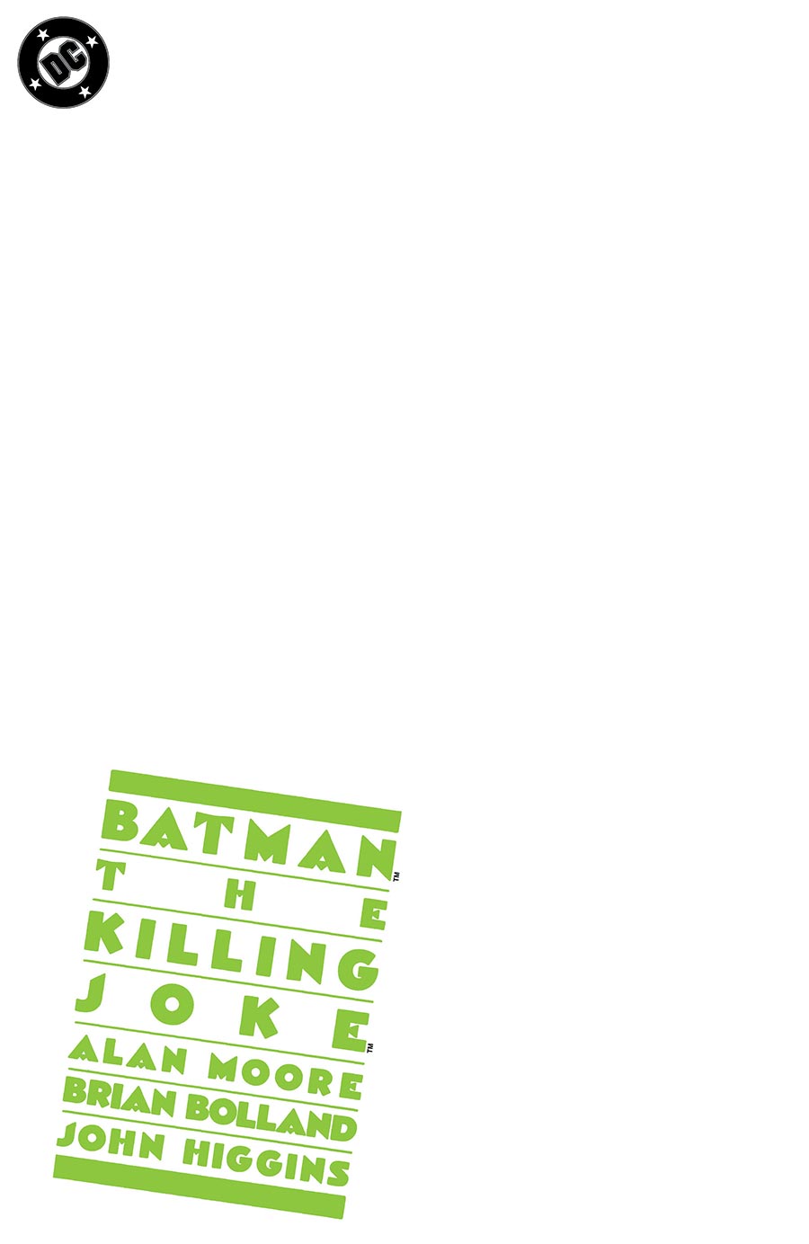 Batman The Killing Joke #1 (One Shot) Facsimile Edition Cover C Variant Blank