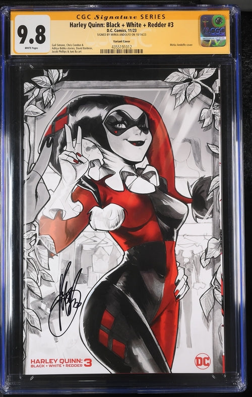 Harley Quinn: Black + White + Redder #3 Andolfo Variant CGC Signature Series 9.8