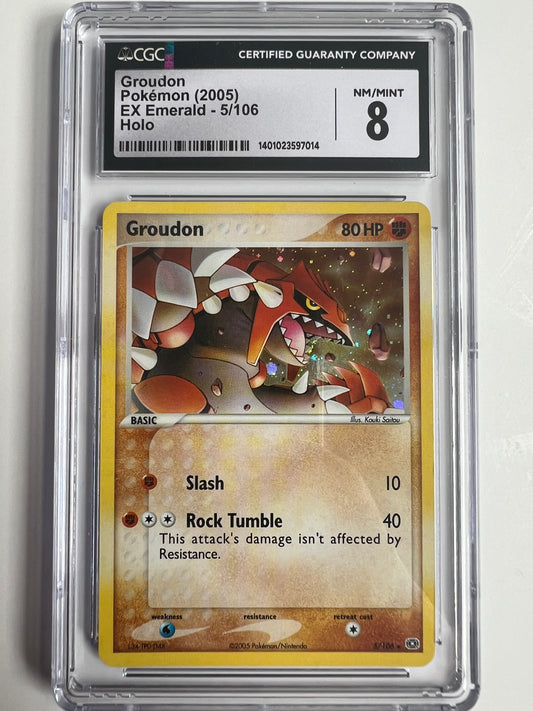Pokemon - Groudon , EX Emerald Holo 2005 CGC 8.0