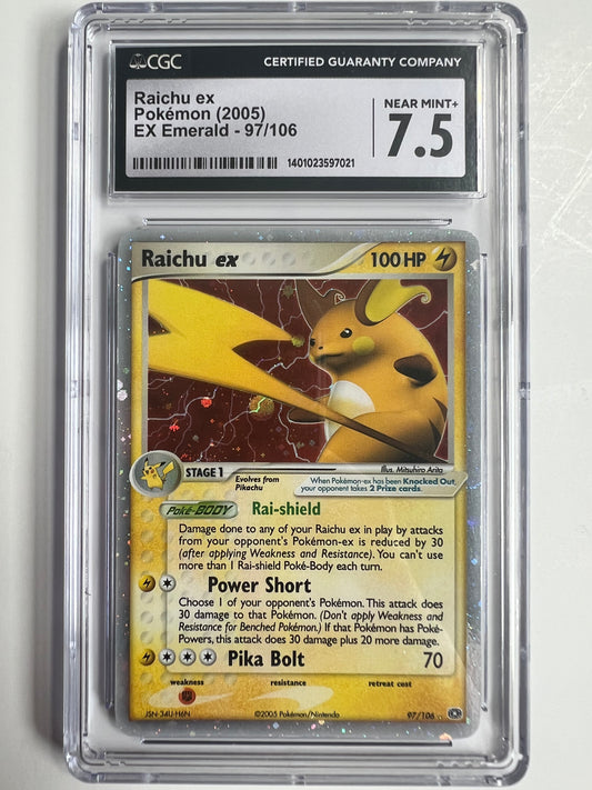 Pokemon - Raichu EX, EX Merald 2005 cgc 7.5