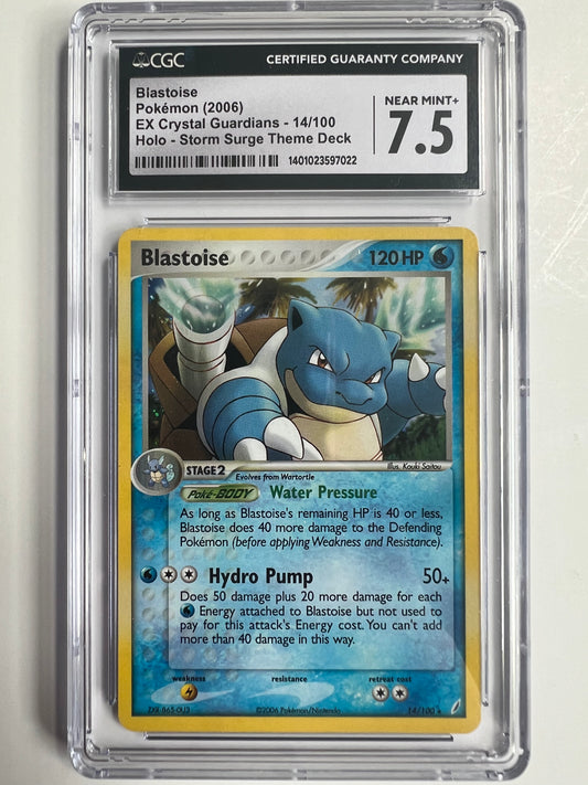 Pokemon - Blastoise EX Crystal Guardians CGC 7.5